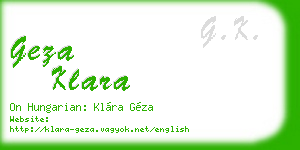 geza klara business card