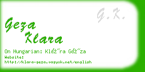 geza klara business card
